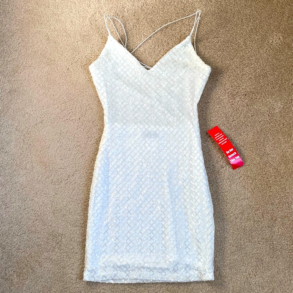 White sequin dress